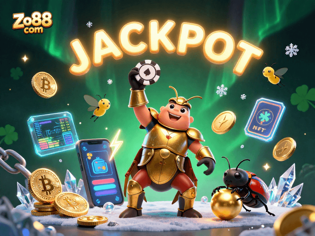 Win big at Zo88 com with vibrant characters celebrating a jackpot in a thrilling casino scene.
