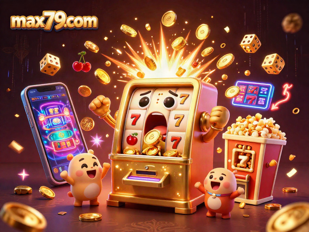 Experience max79com excitement as golden slot machines win jackpots and celebrate with animated flair.