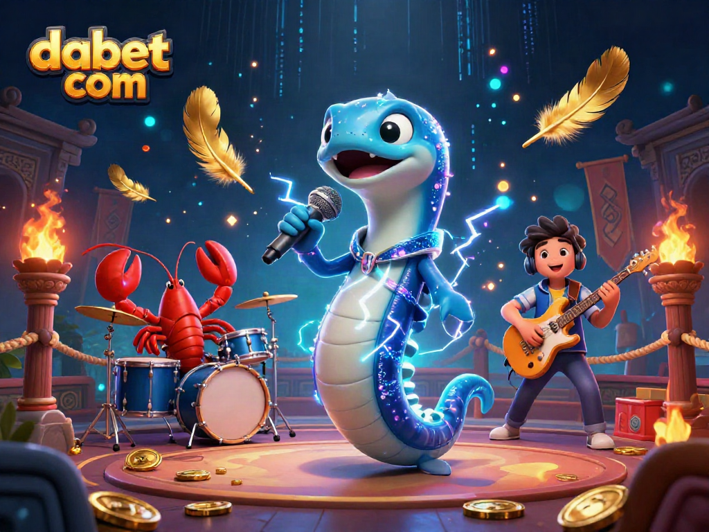 Watch thrilling games at dabet com with electric eel DJ and captivating underwater casino scene.