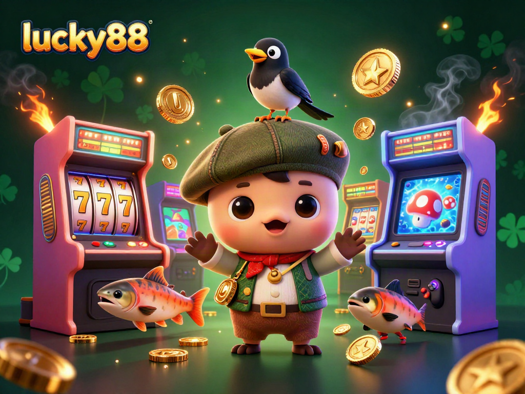 Engage with lucky88's thrilling slots as cartoon baby Nessie plays with gold-clad elements.