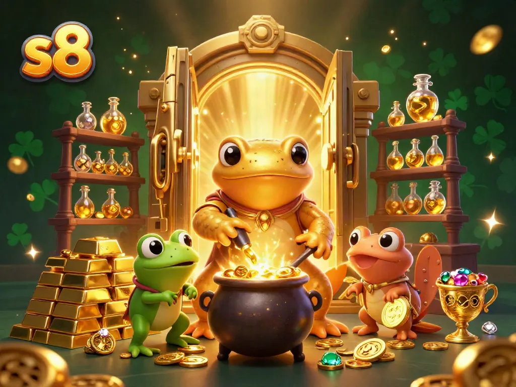 Experience the excitement of s8 as the golden salamander alchemist creates wealth with dynamic gold coin transmutation.