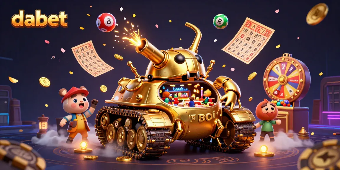 Experience excitement at dabet with a vibrant 3D illustration of a casino-themed beetle tank.