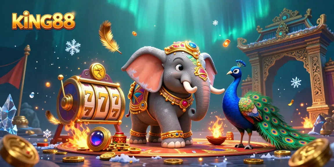 Spin and win at kING88 with vibrant visuals of festive casino fun and exciting games.