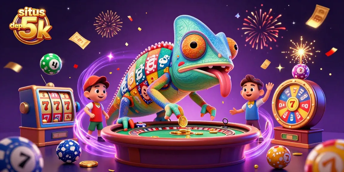 Engage with situs depo 5k as the vibrant casino world bursts alive with colorful slots and energetic chameleon.