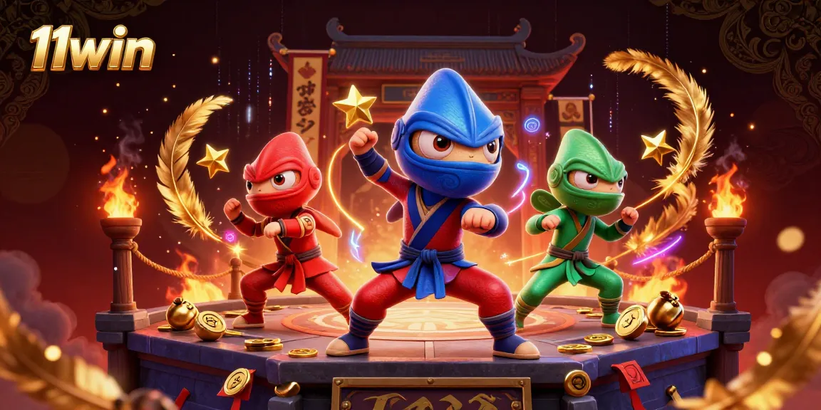 Engage in thrilling action with 11win’s vibrant ninja chameleon team in a dazzling casino atmosphere.